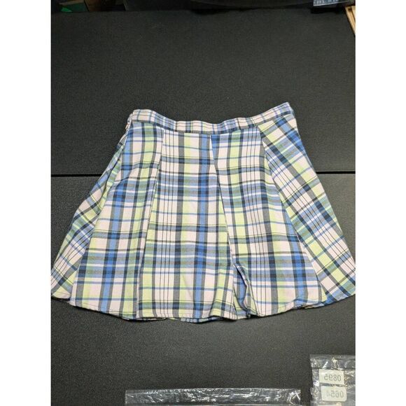 So Pink Plaid Pleated Mini Skirt High Rise Junior’s Size 5 - Picture 3 of 4